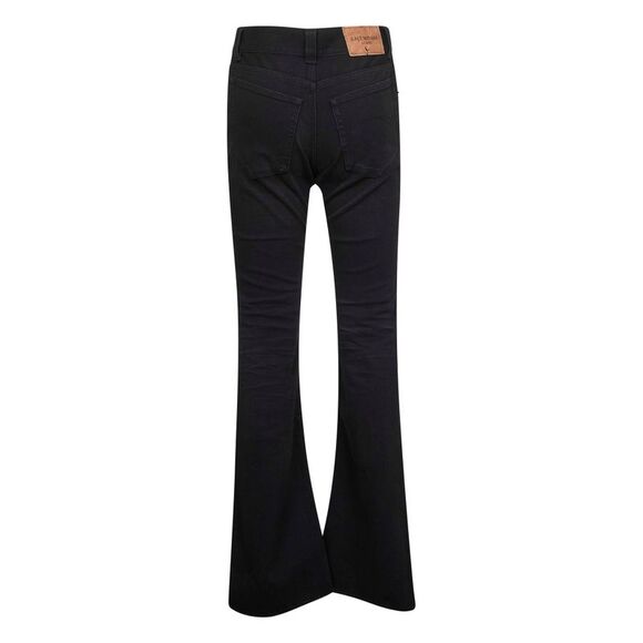 Balenciaga Women Black Denim Bootcut Slim Fit Jeans